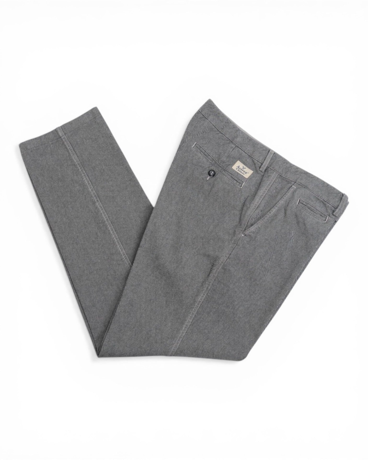 Grey Cotton Twill Chinos