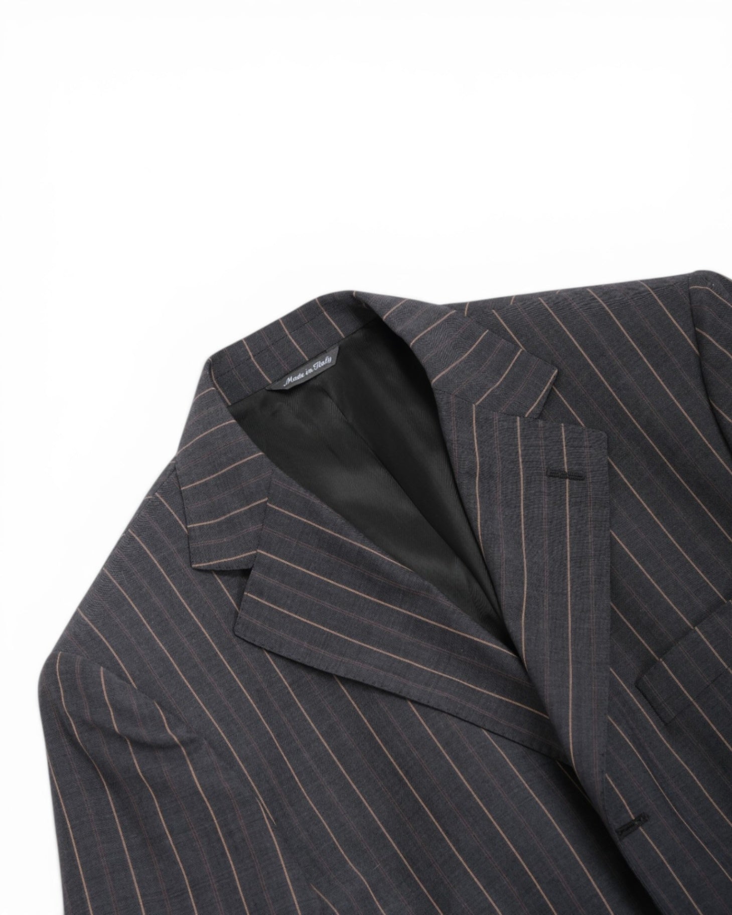 Grey/Red Pinstripe Wool Suit