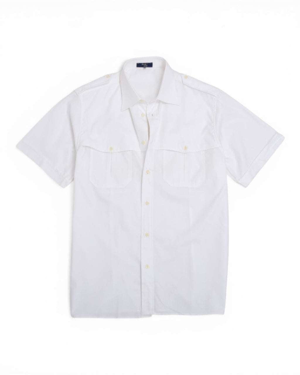 White Short-Sleeve Safari Shirt