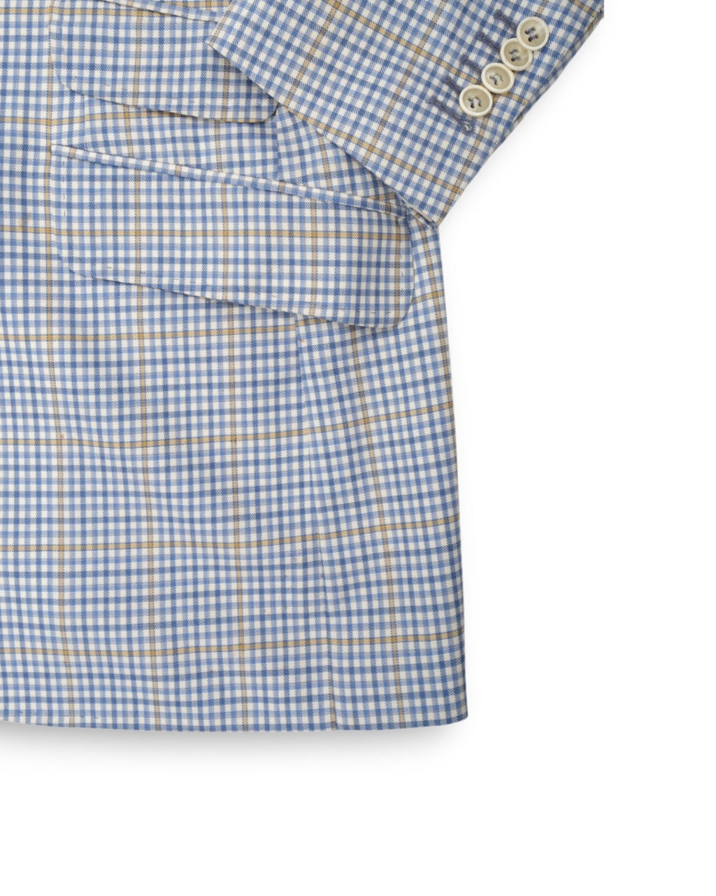 Light Blue Gingham Wool Sports Jacket