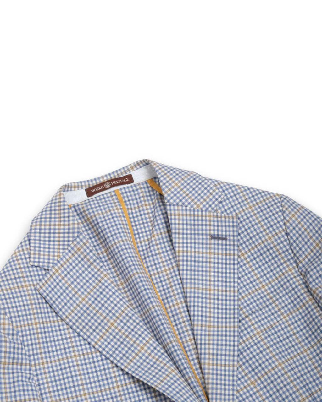 Light Blue Gingham Wool Sports Jacket