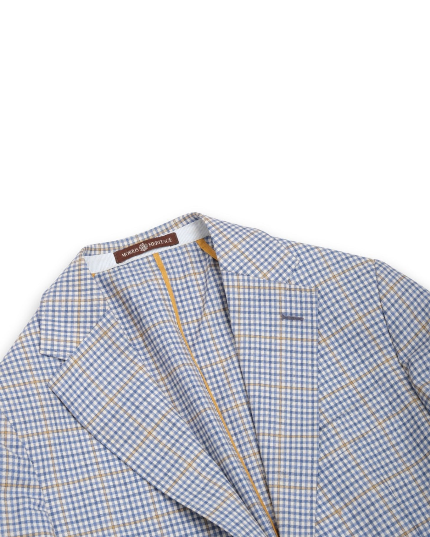 Light Blue Gingham Wool Sports Jacket