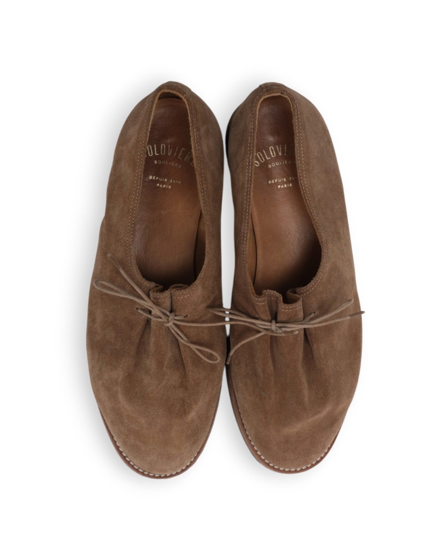 Beige Suede Unlined Matt Derby