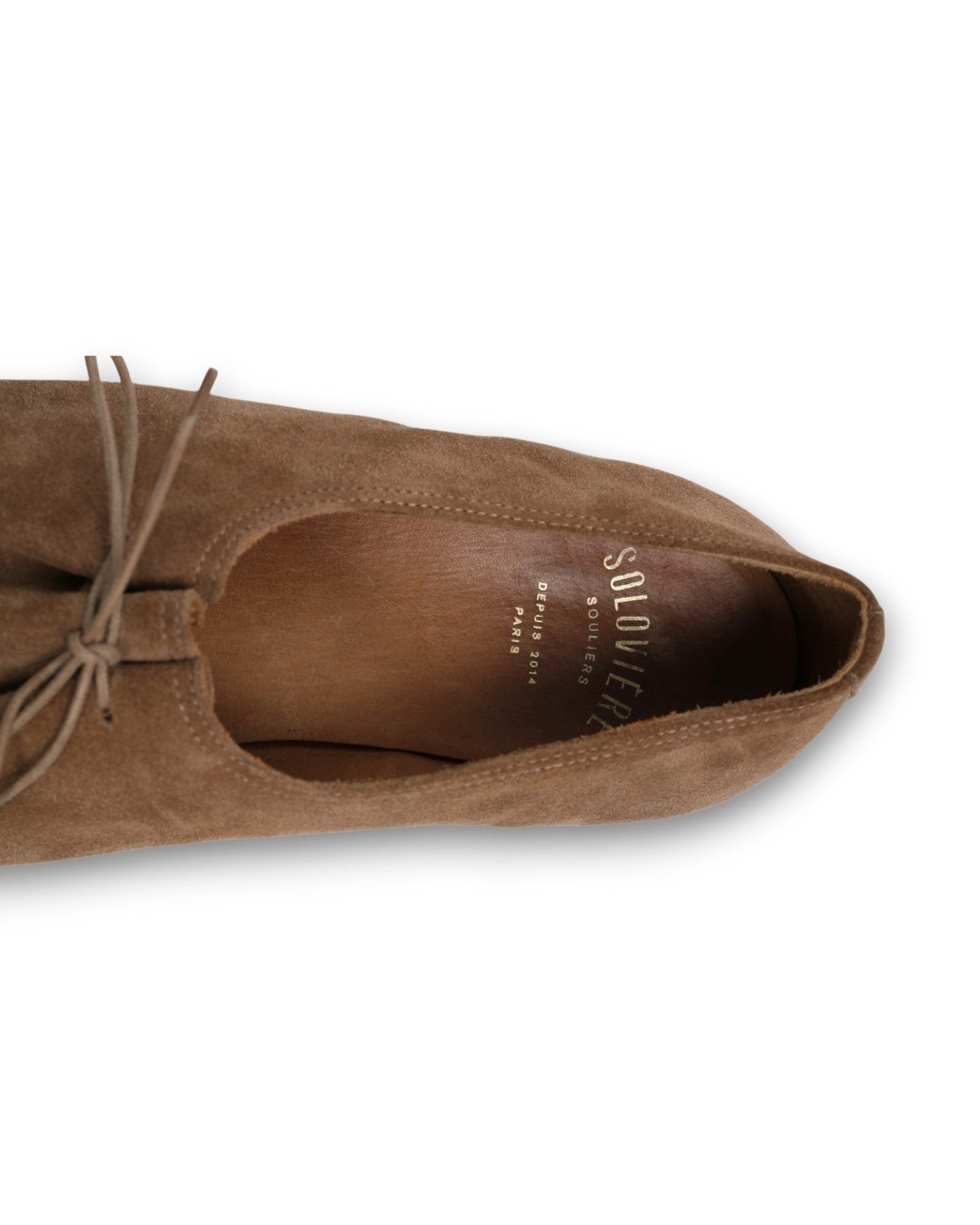 Beige Suede Unlined Matt Derby