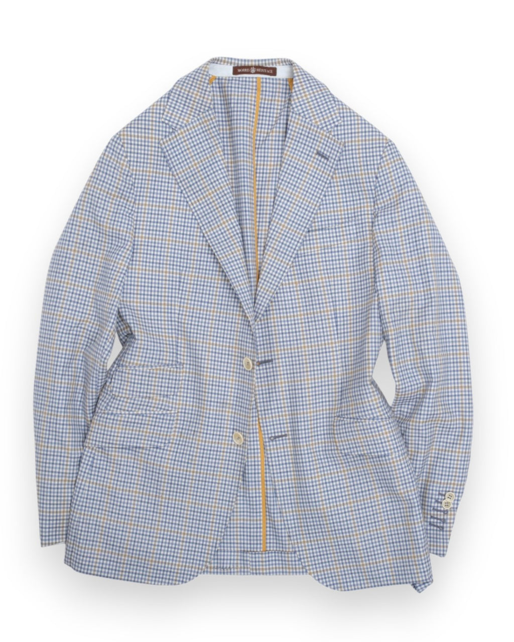 Light Blue Gingham Wool Sports Jacket