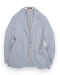 Light Blue Gingham Wool Sports Jacket