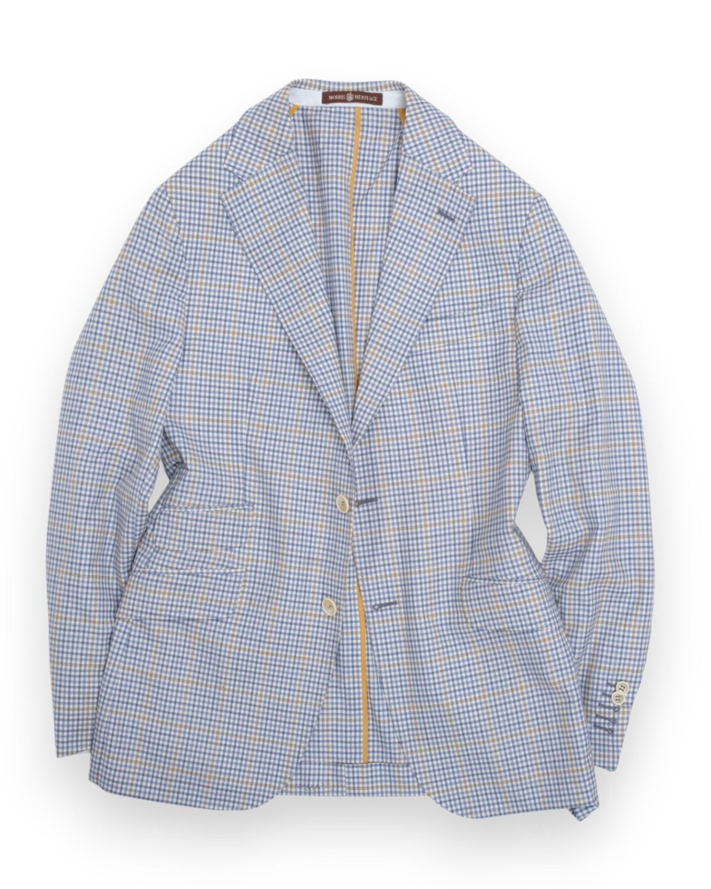 Light Blue Gingham Wool Sports Jacket