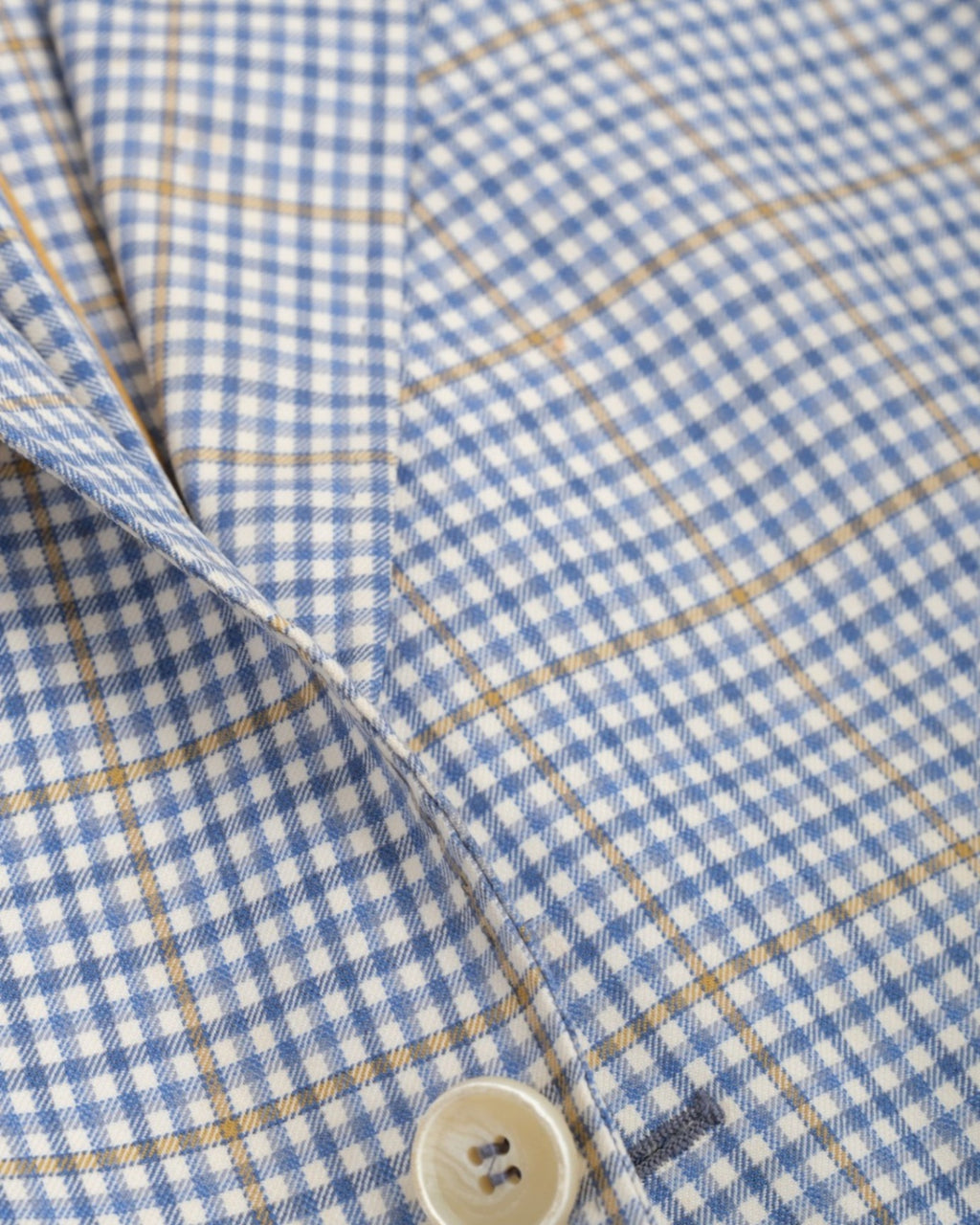 Light Blue Gingham Wool Sports Jacket