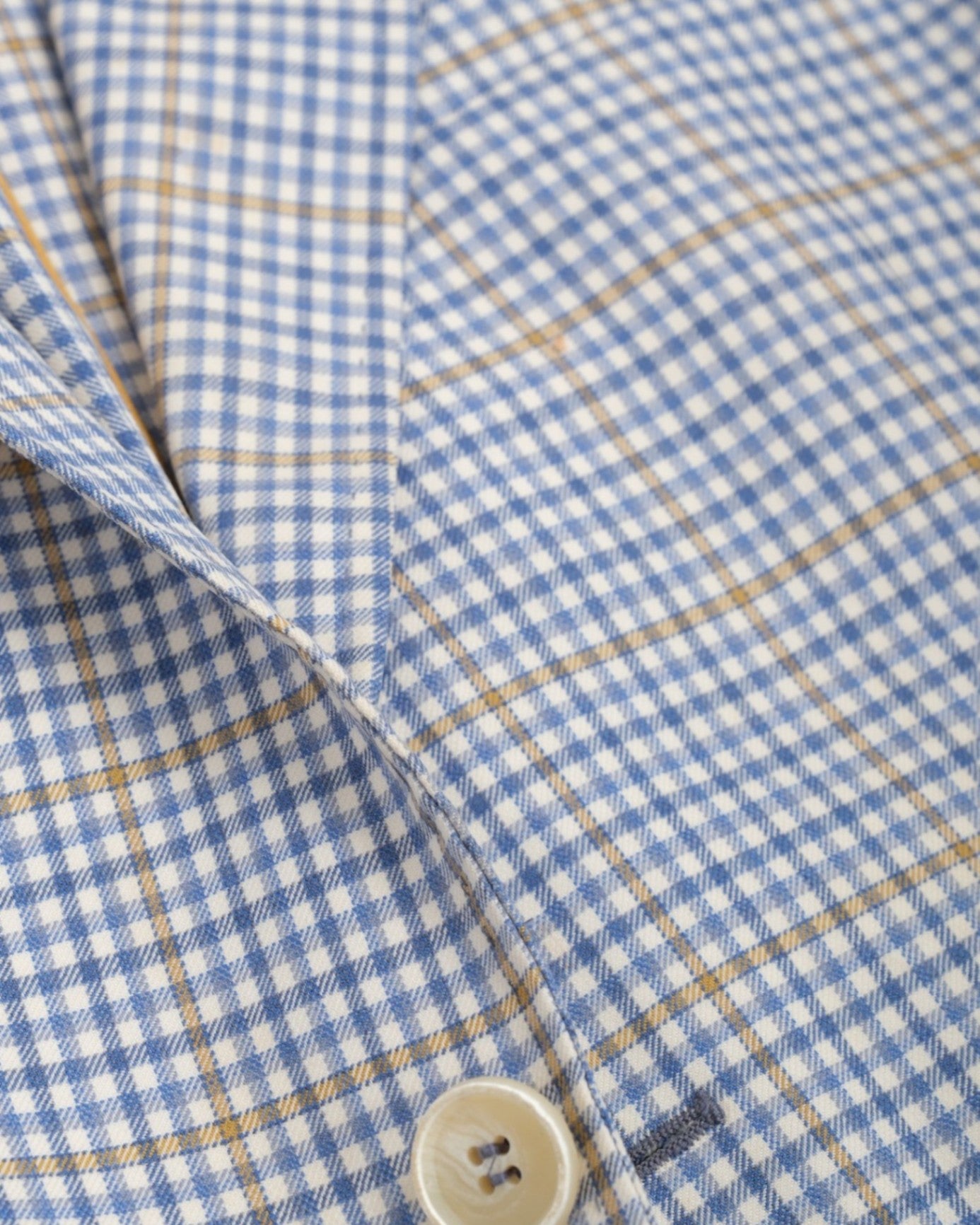 Light Blue Gingham Wool Sports Jacket