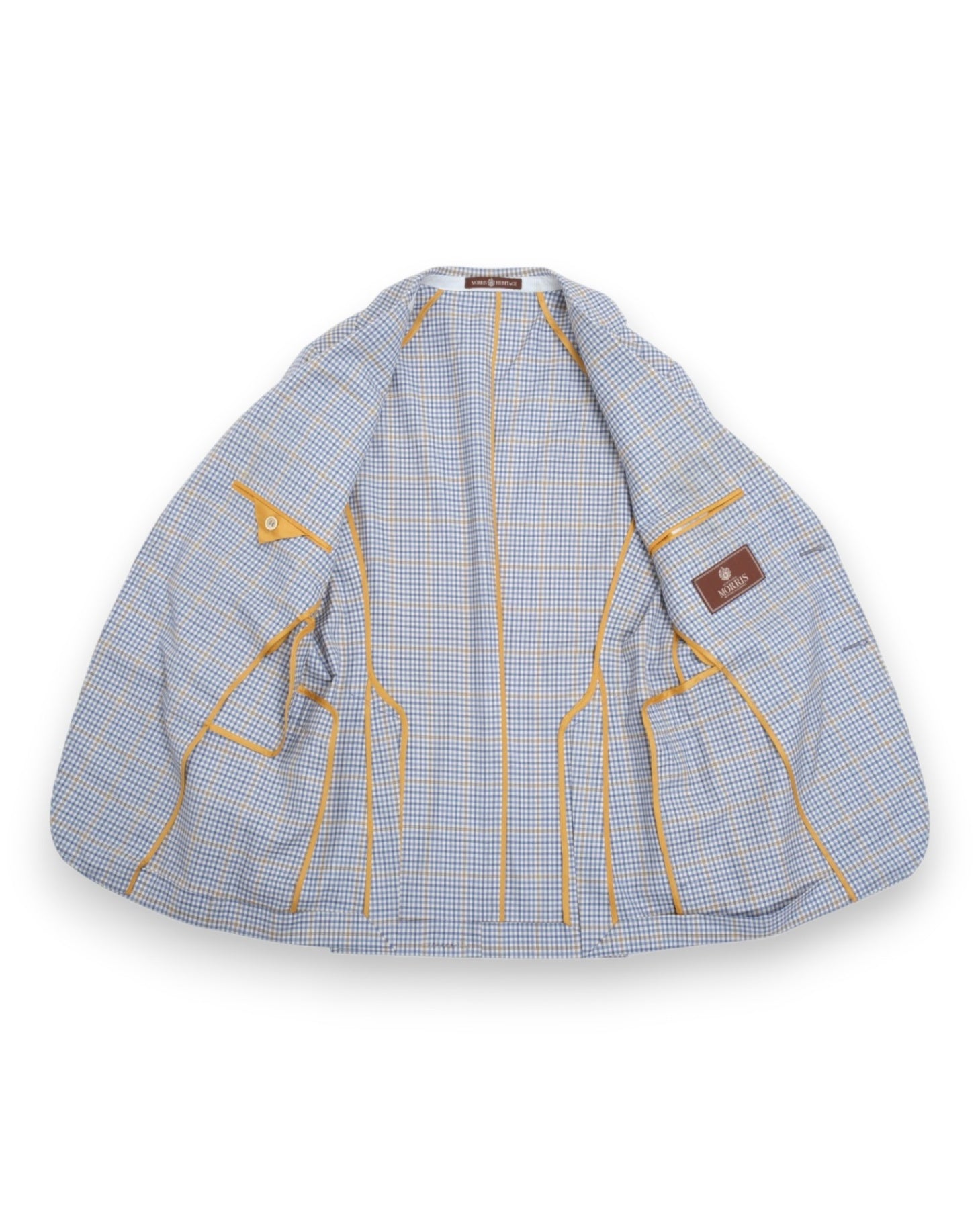 Light Blue Gingham Wool Sports Jacket