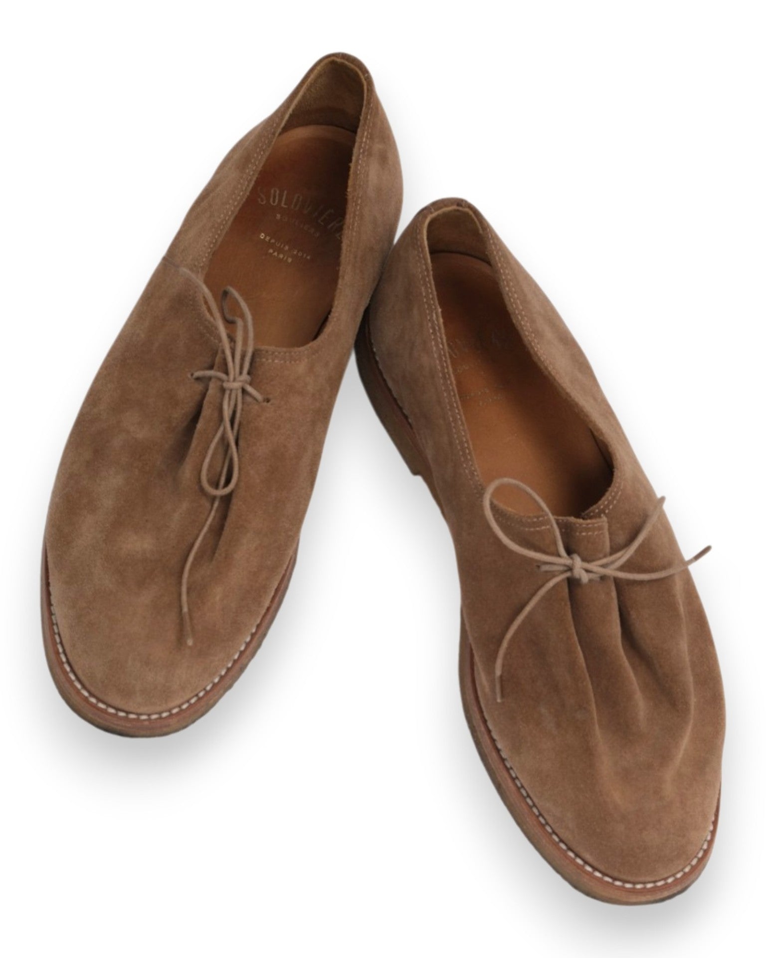 Beige Suede Unlined Matt Derby