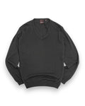 Grey Cotton V-neck Sweater