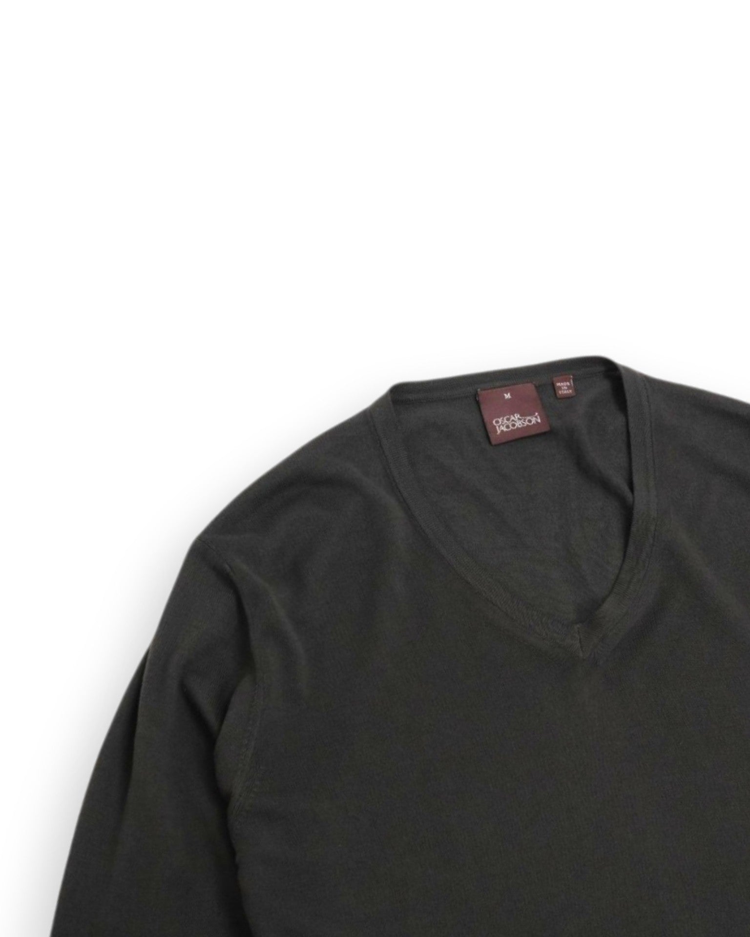 Grey Cotton V-neck Sweater
