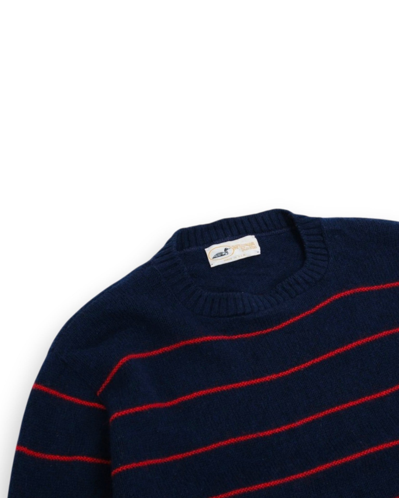 Navy/Red Striped Crewneck, Made in USA
