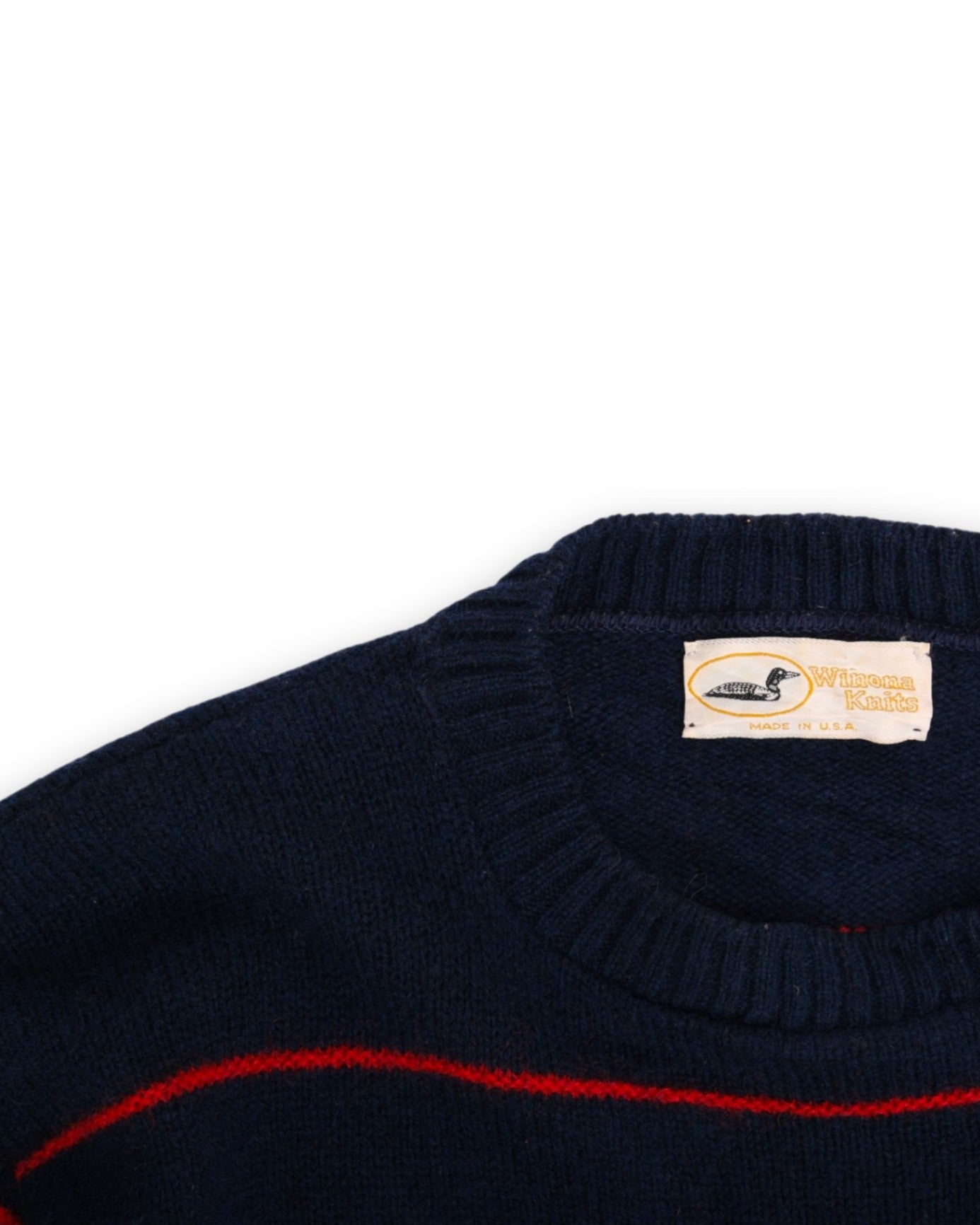 Navy/Red Striped Crewneck, Made in USA