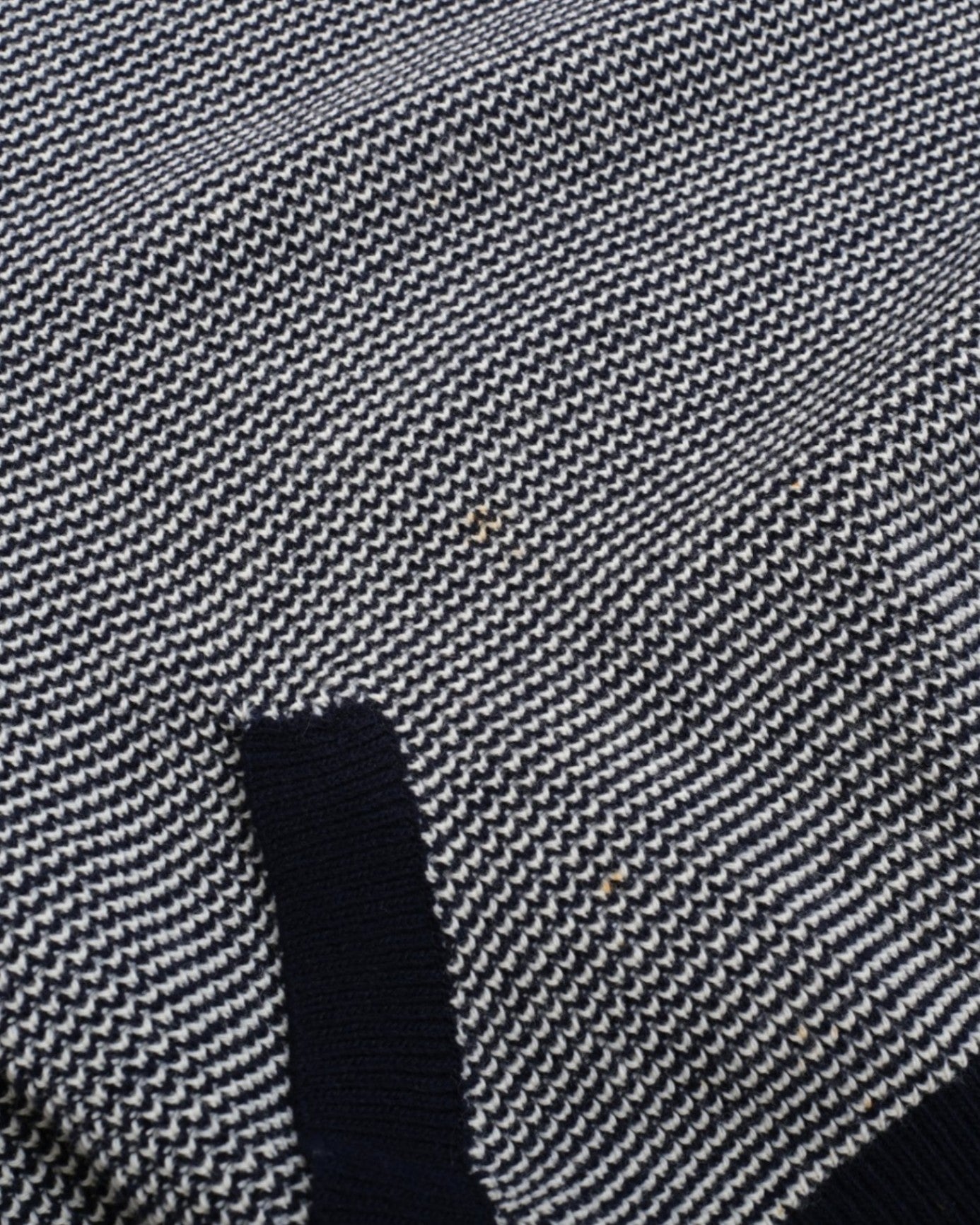 Navy/White Birseye Chunky Deep V-Neck