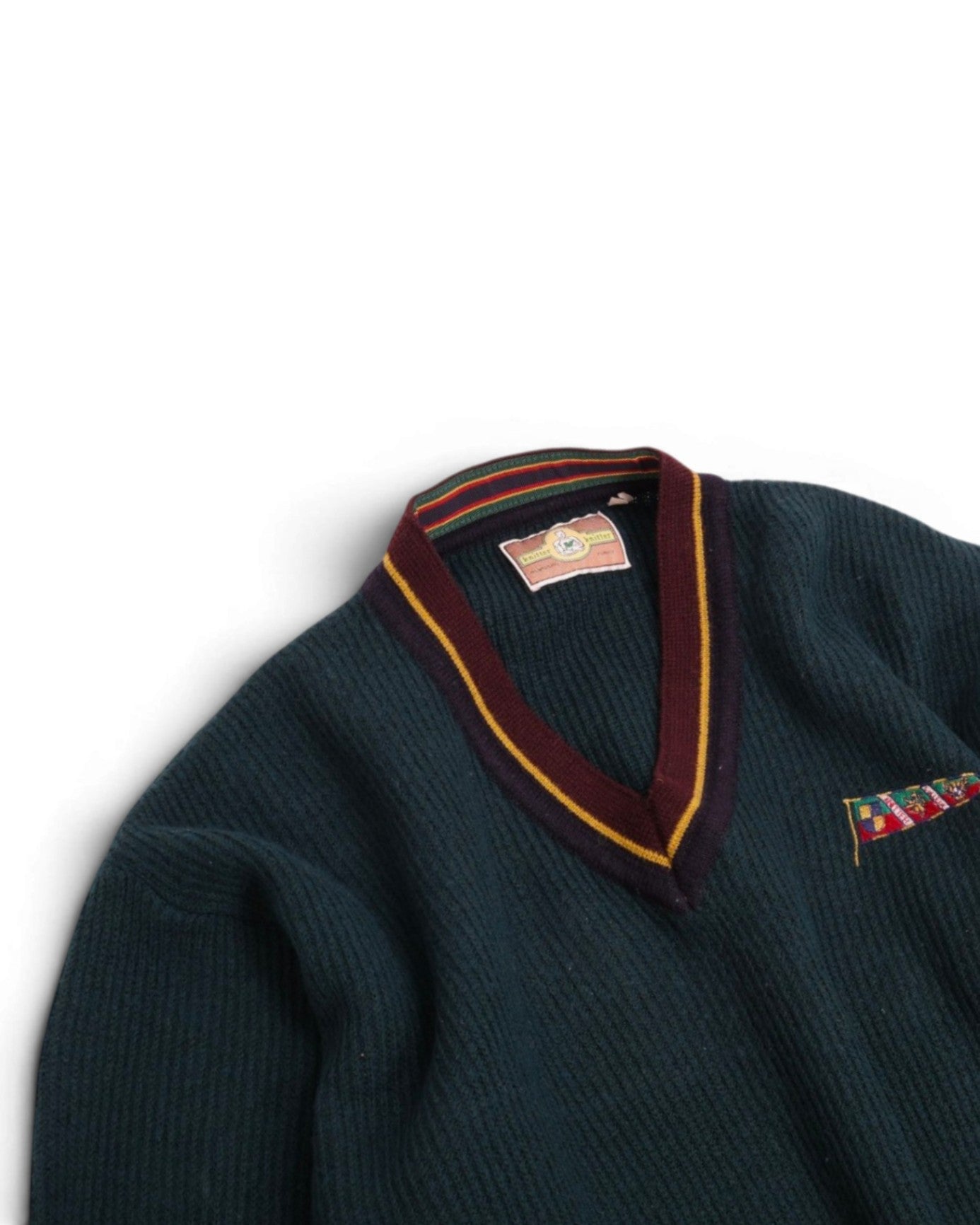 Dark Pine Heavy Ribbed Deep V-neck