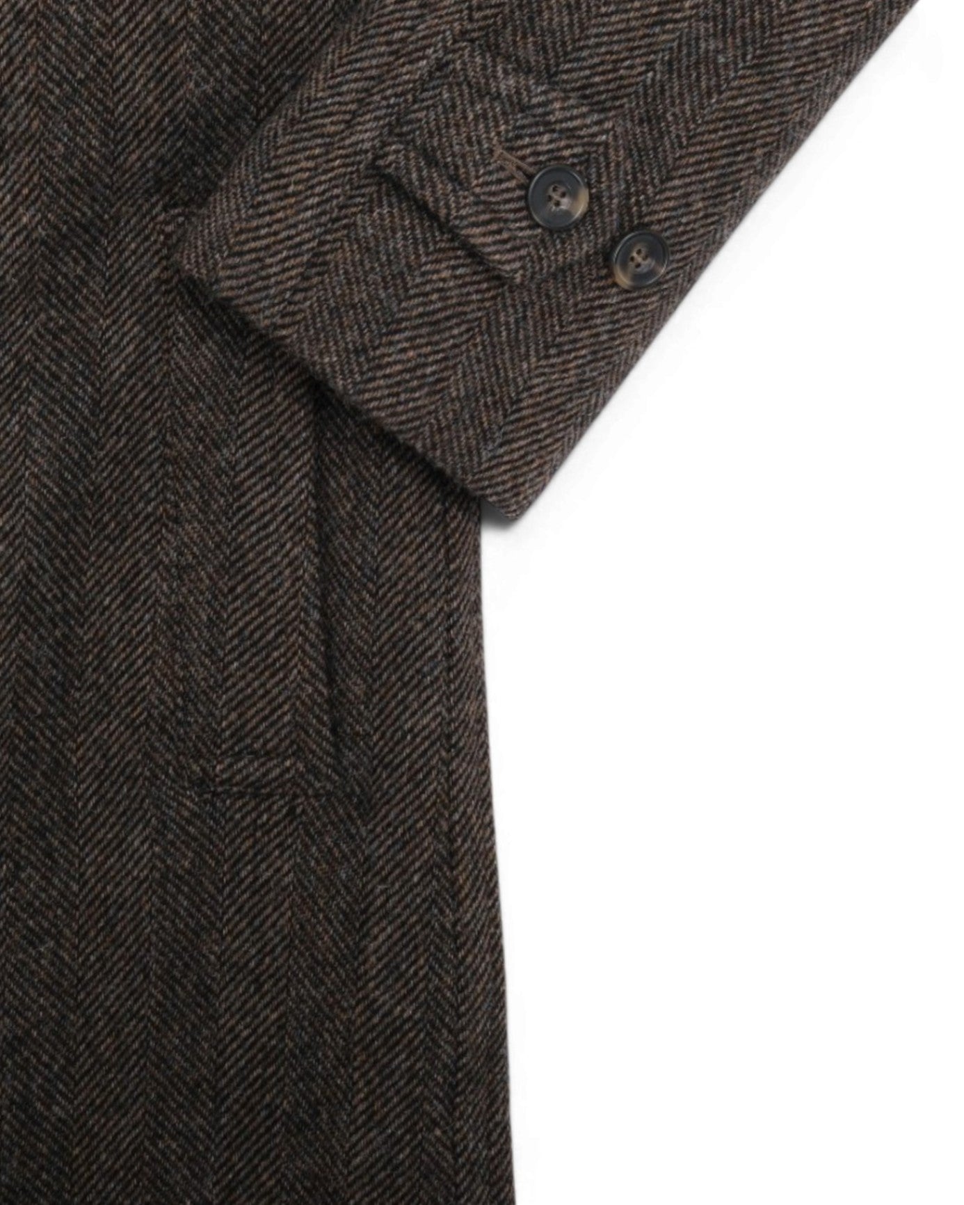 Chocolate Herringbone Balmacaan Raglan Coat