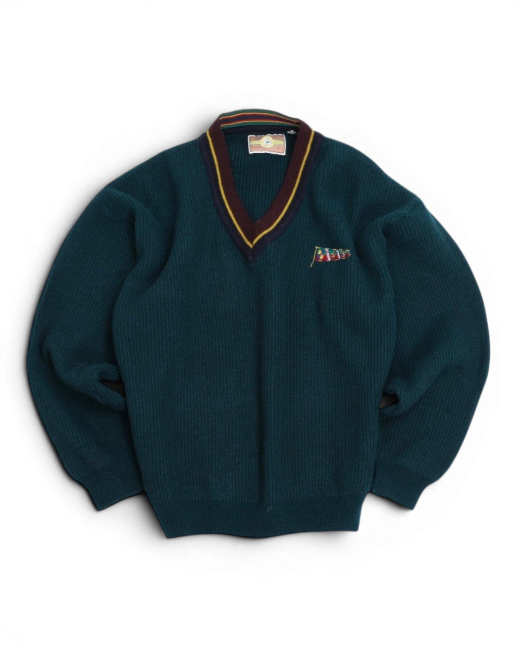 Dark Pine Heavy Ribbed Deep V-neck