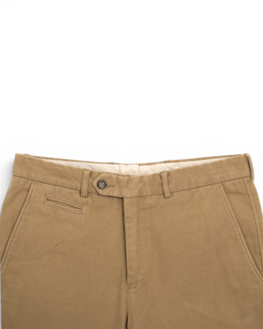 Beige Mid-Rise Cotton Moleskin Trousers