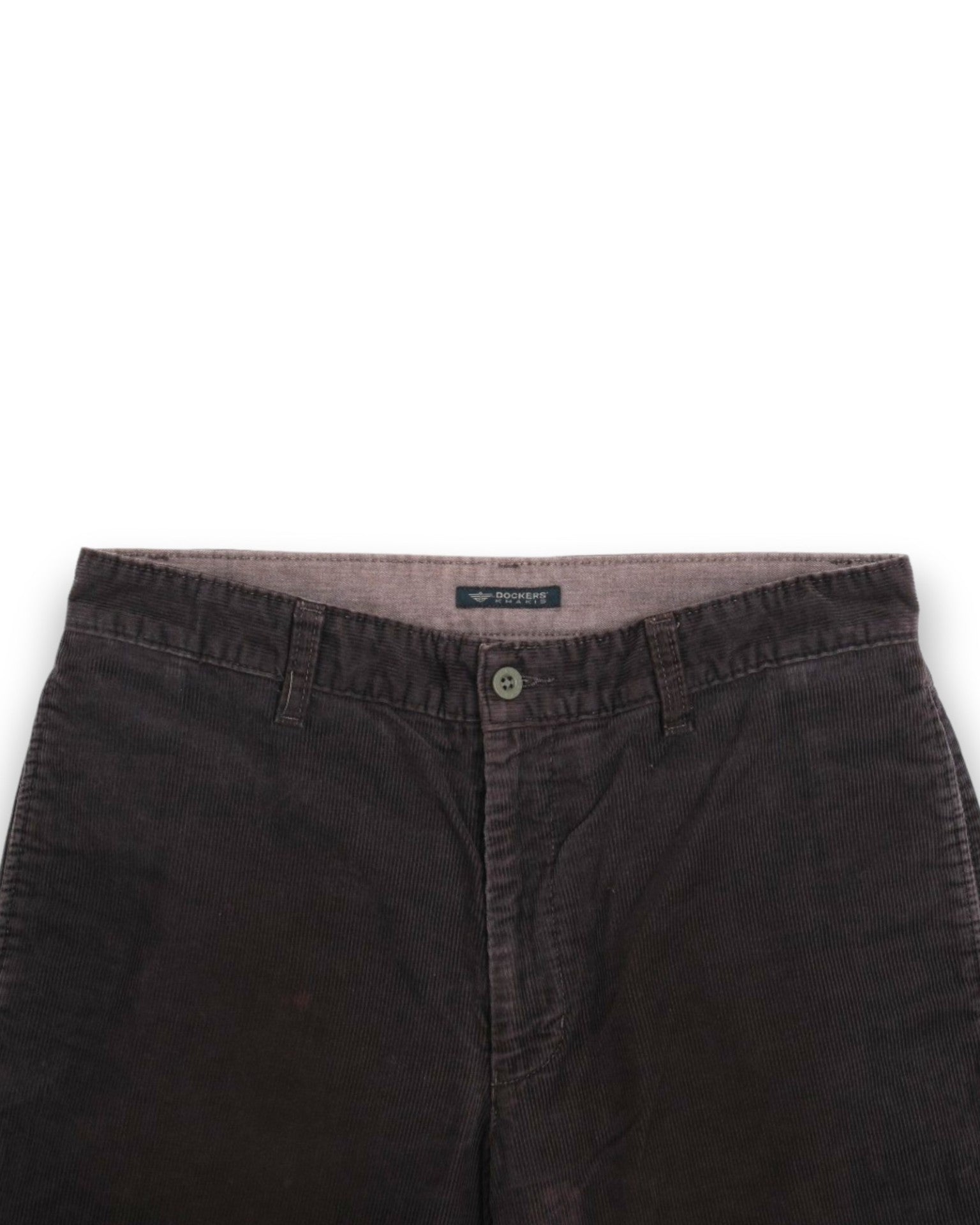 Mud Brown High-Rise Corduroy Trousers