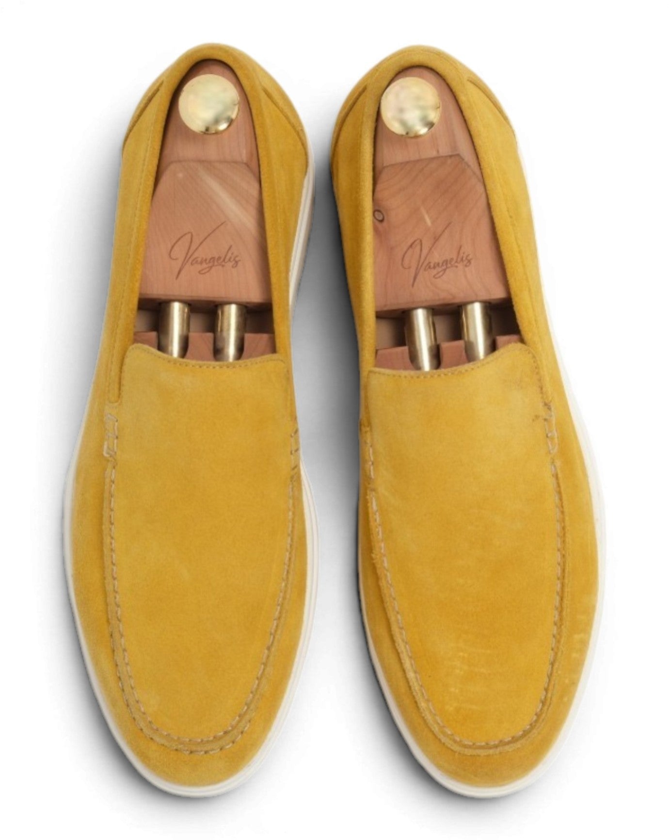 Yellow Suede Slip-On Loafers