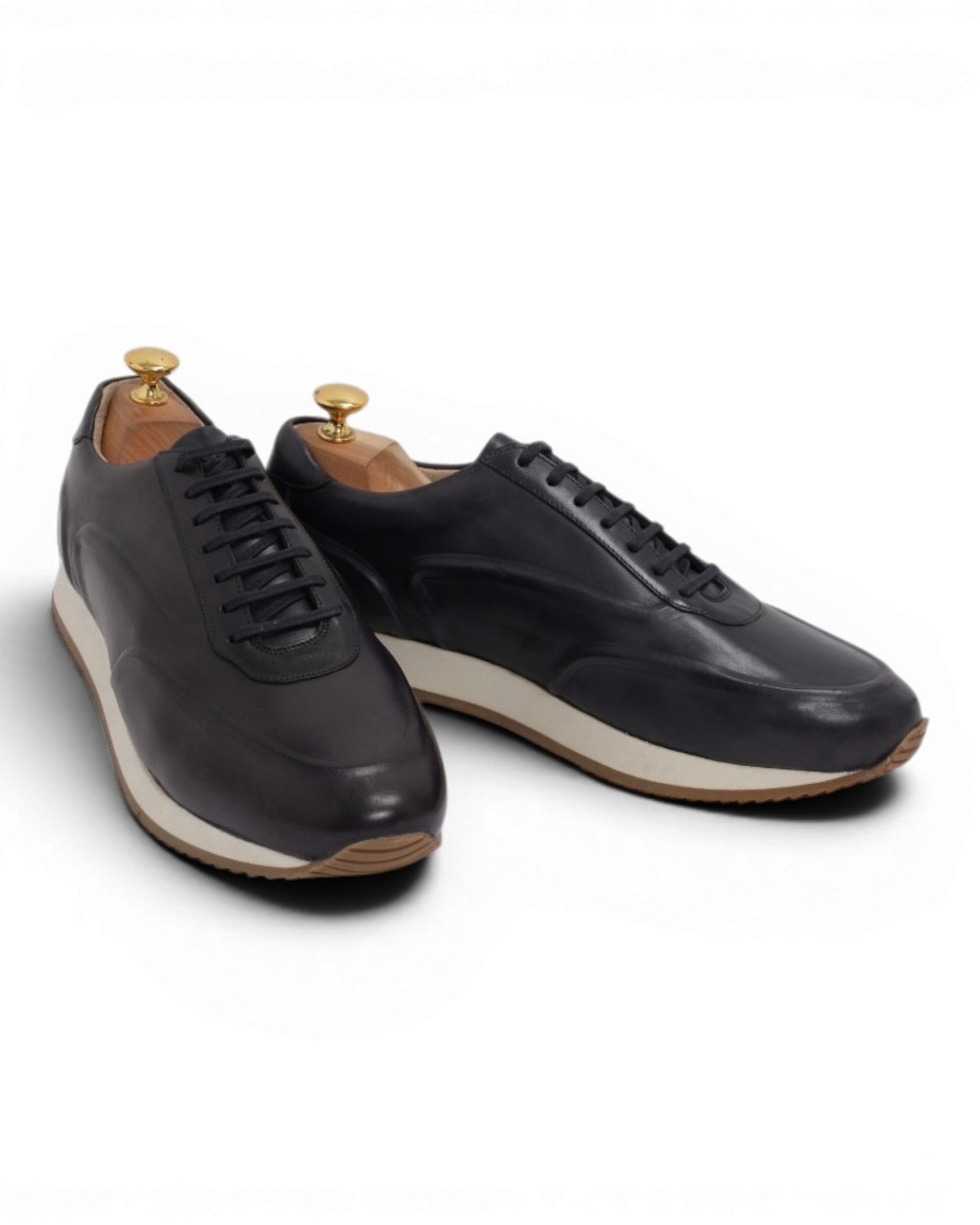 Navy Leather Runners