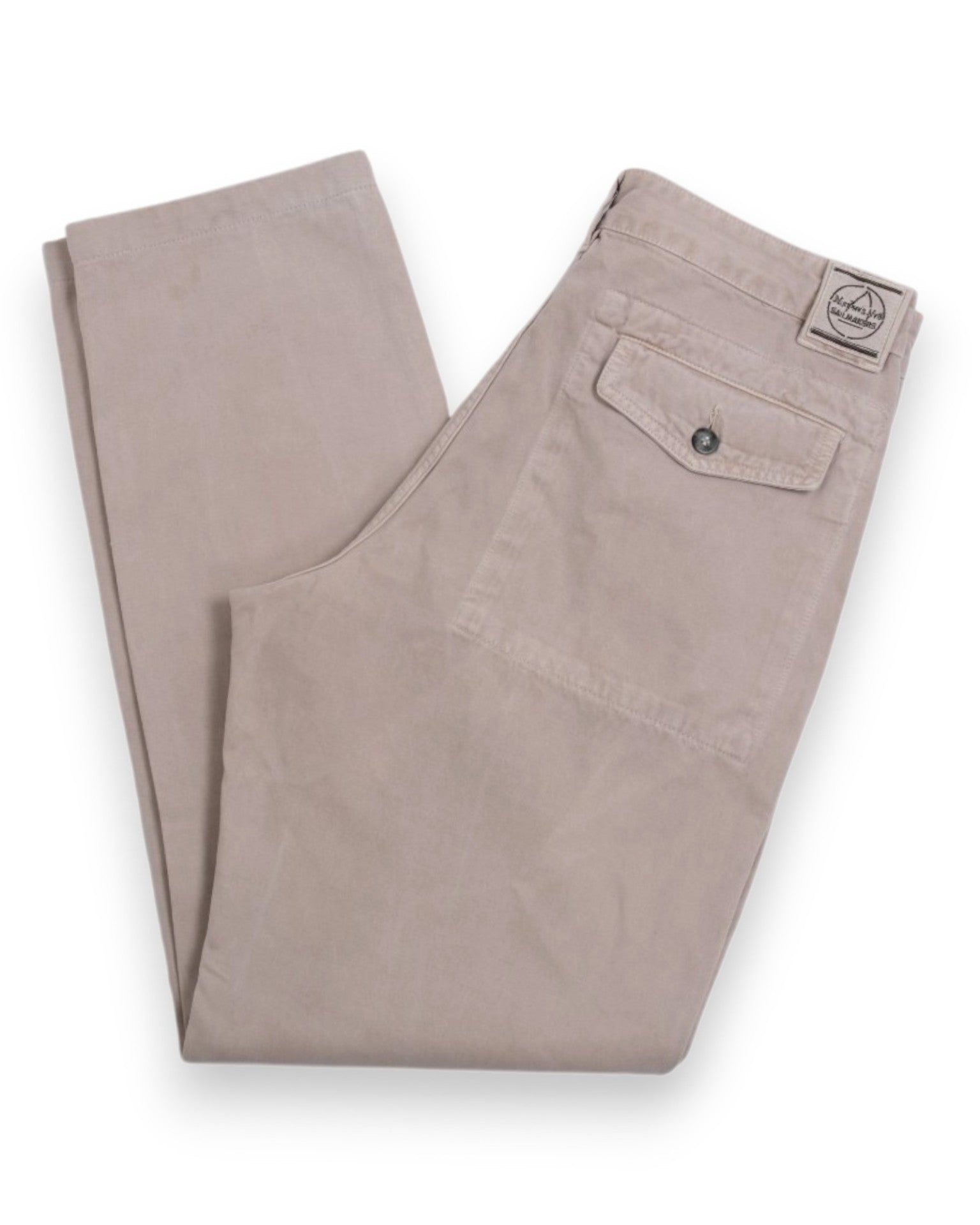Stone Cotton High-Rise Trousers