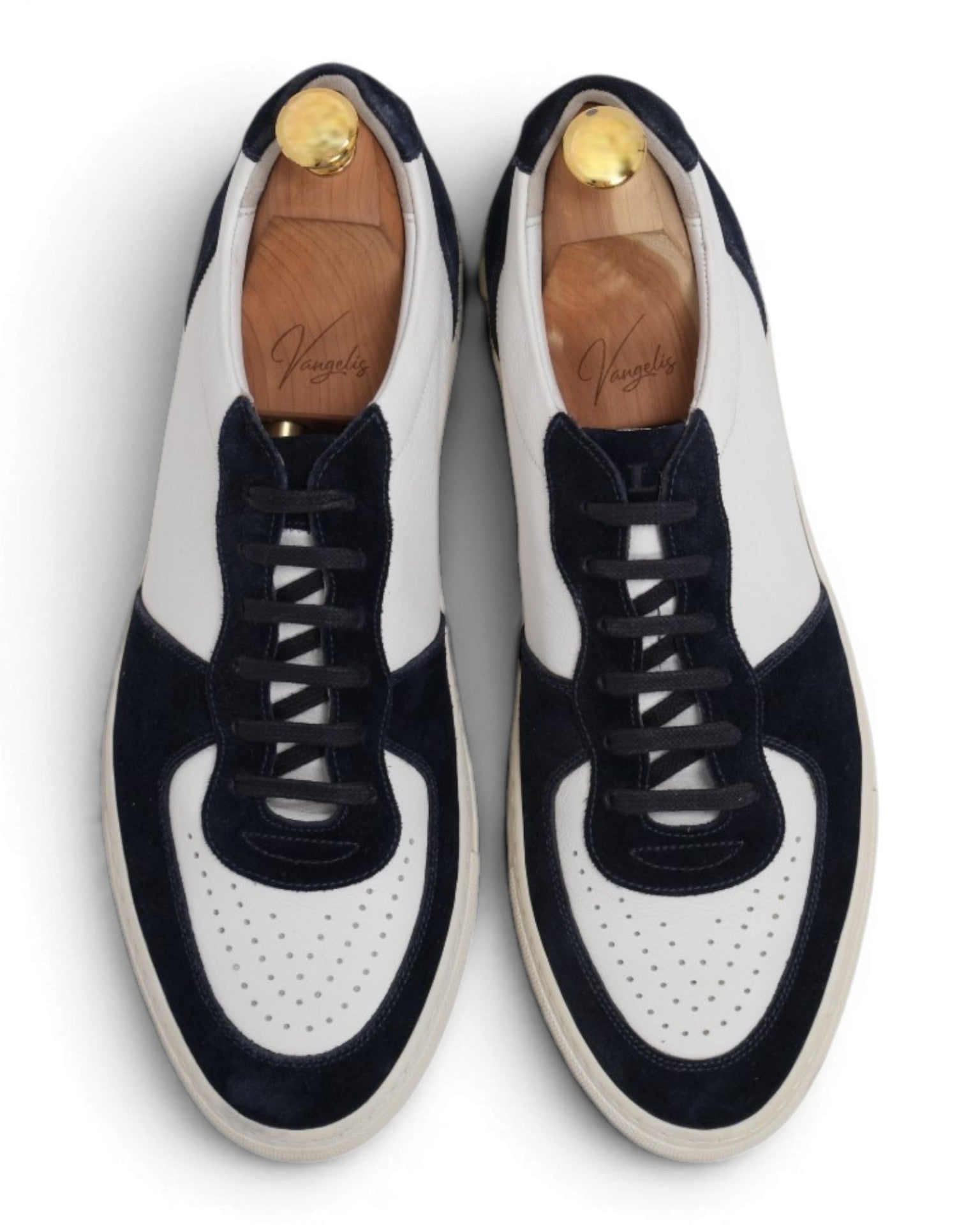 White/Navy Suede/Leather GAT Sneakers