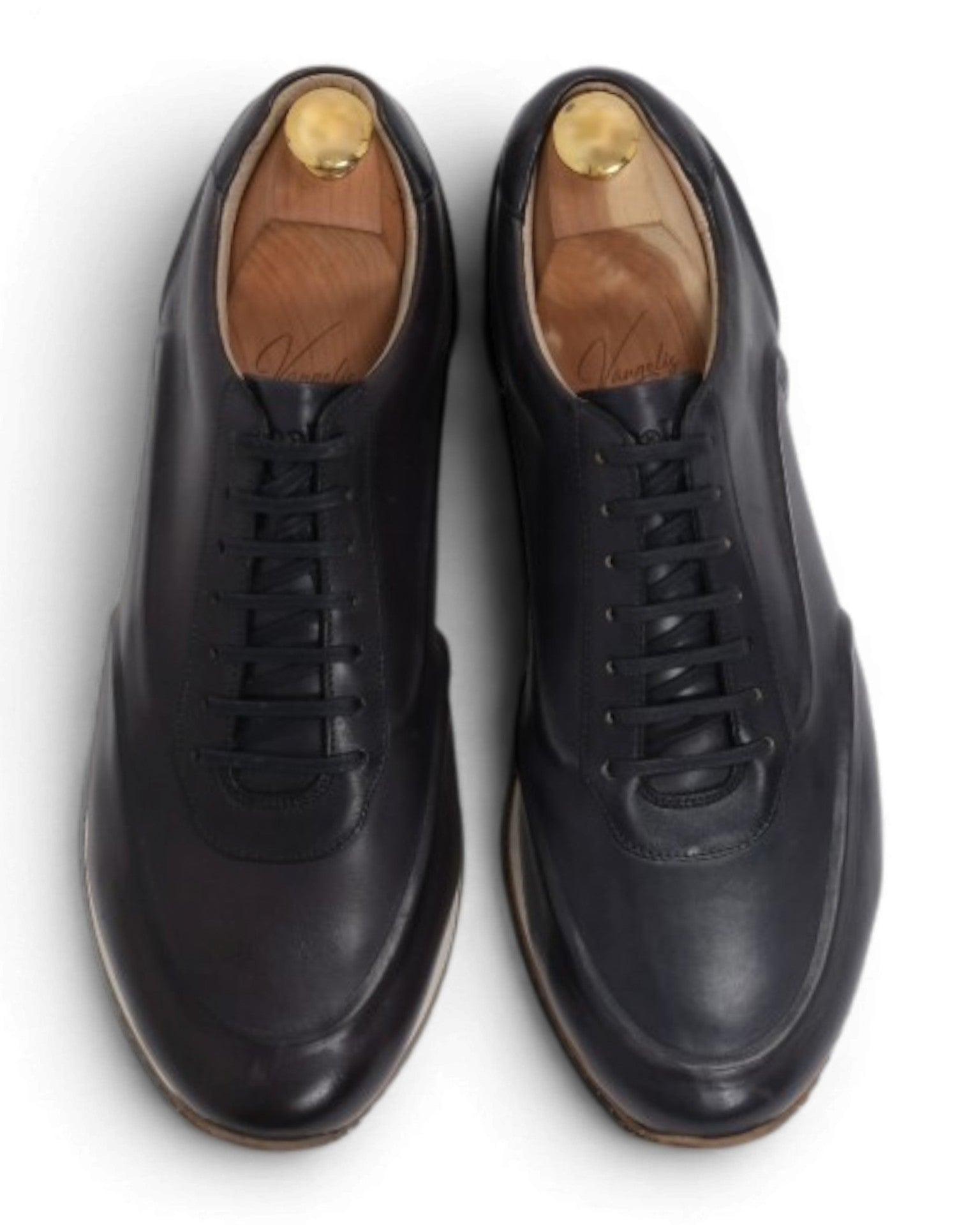 Navy Leather Runners