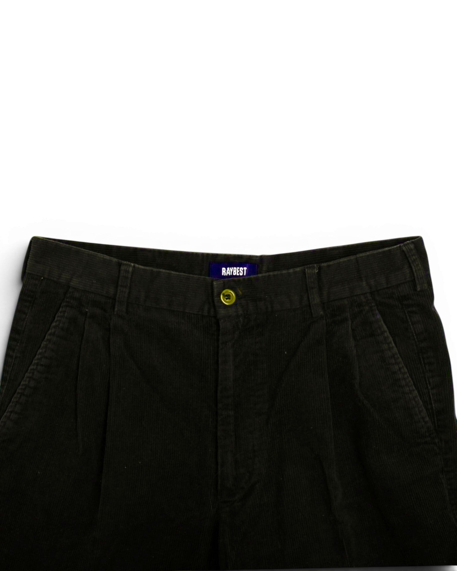 Dark Green Pleated Corduroy Trousers