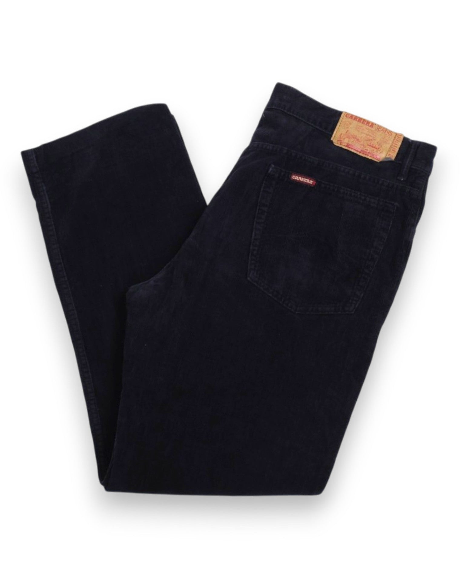 Navy High Rise 5-pocket Corduroy Trousers