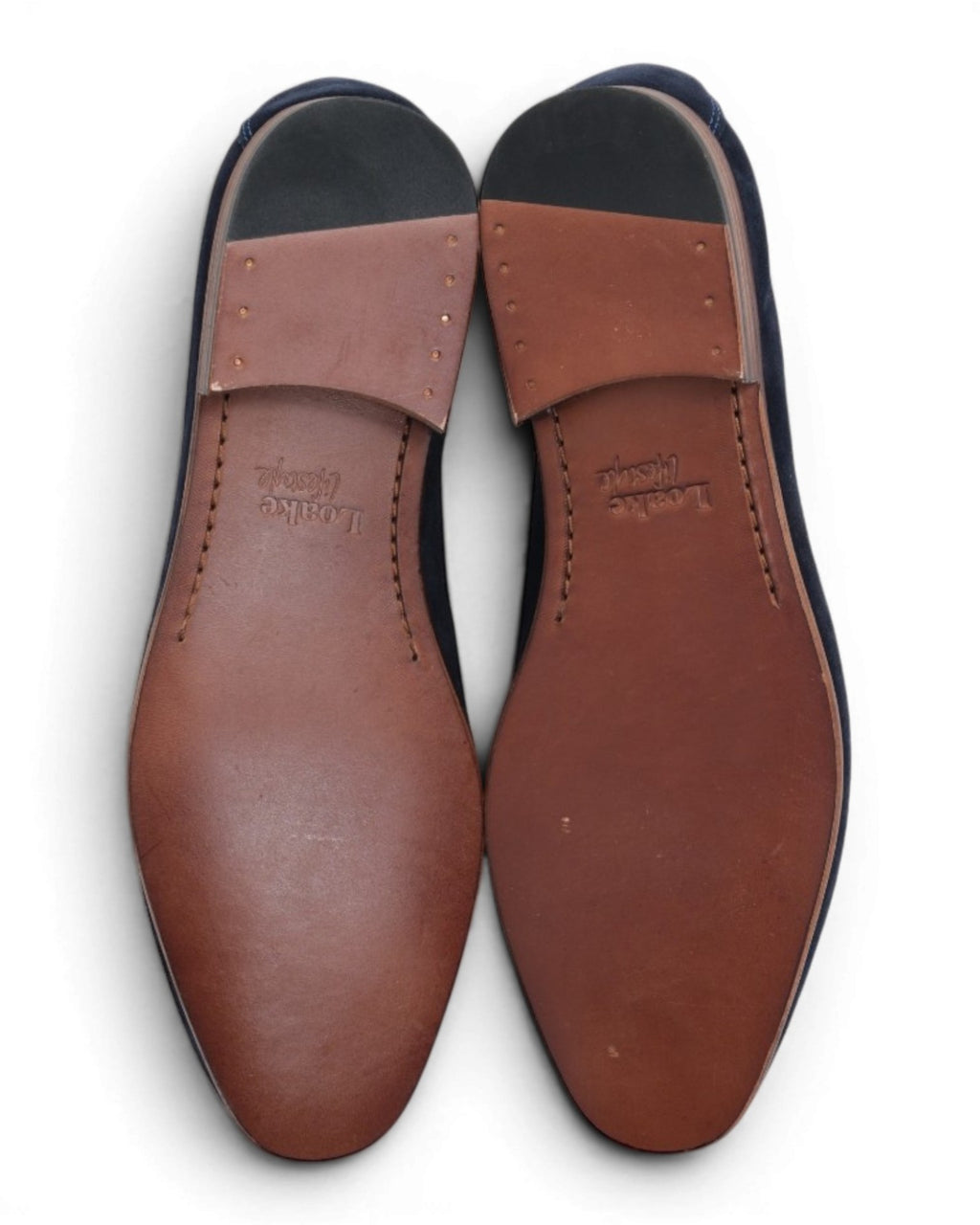 Navy Suede Unlined Penny Loafers