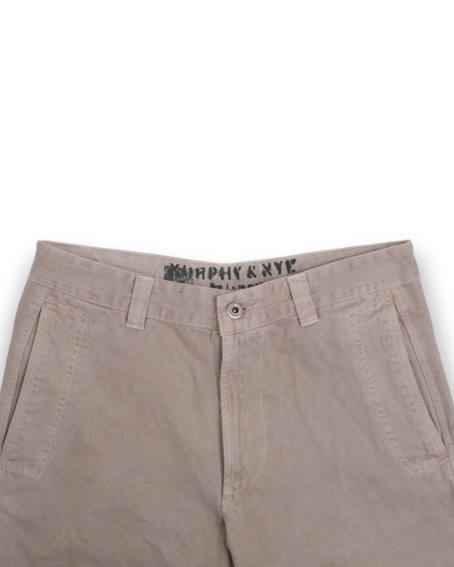 Stone Cotton High-Rise Trousers