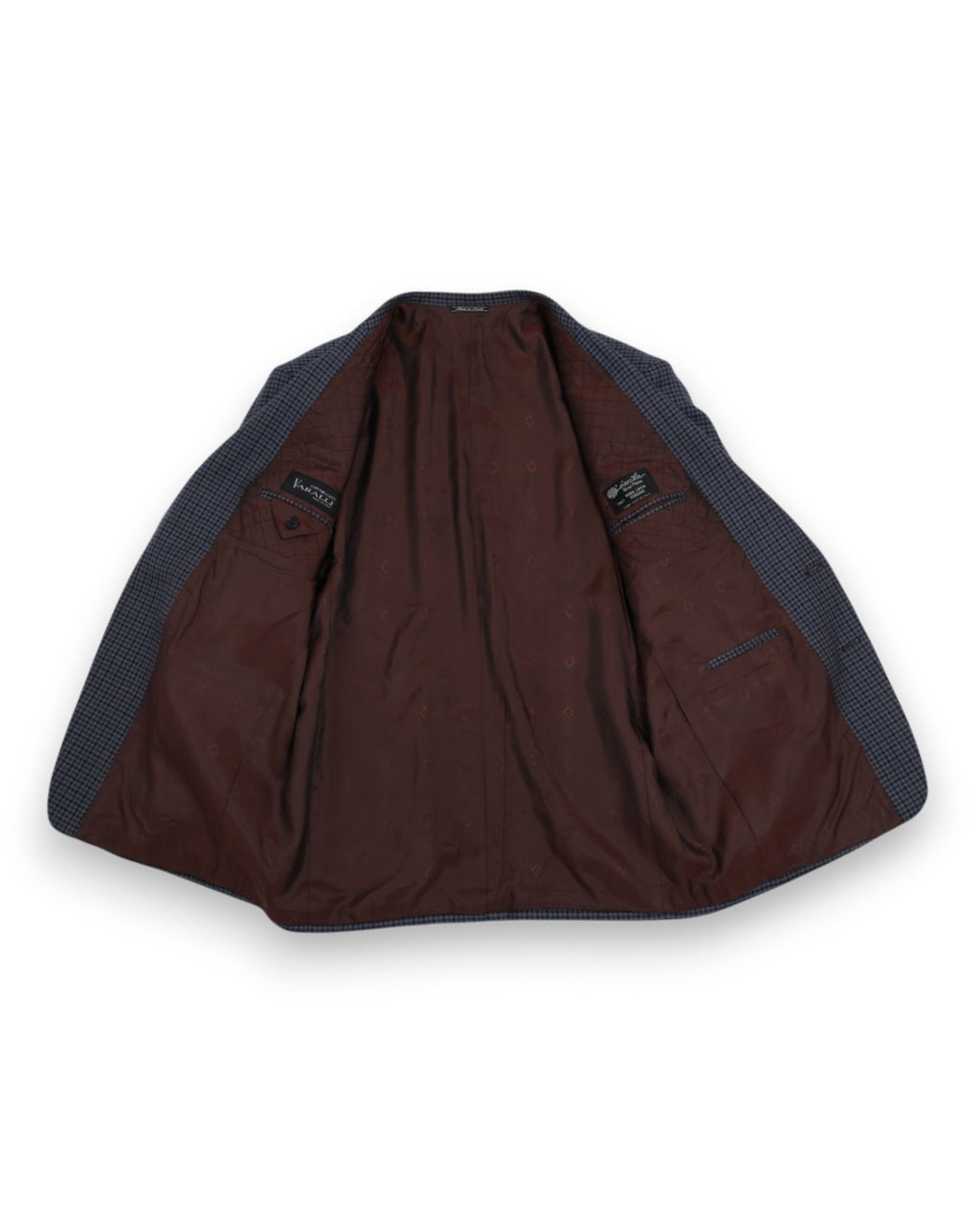 Burgundy/Navy/Grey Virgin Wool Houndstooth Sports Jacket