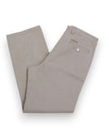 Light Khaki Sturdy Cotton Twill High-Rise Trousers