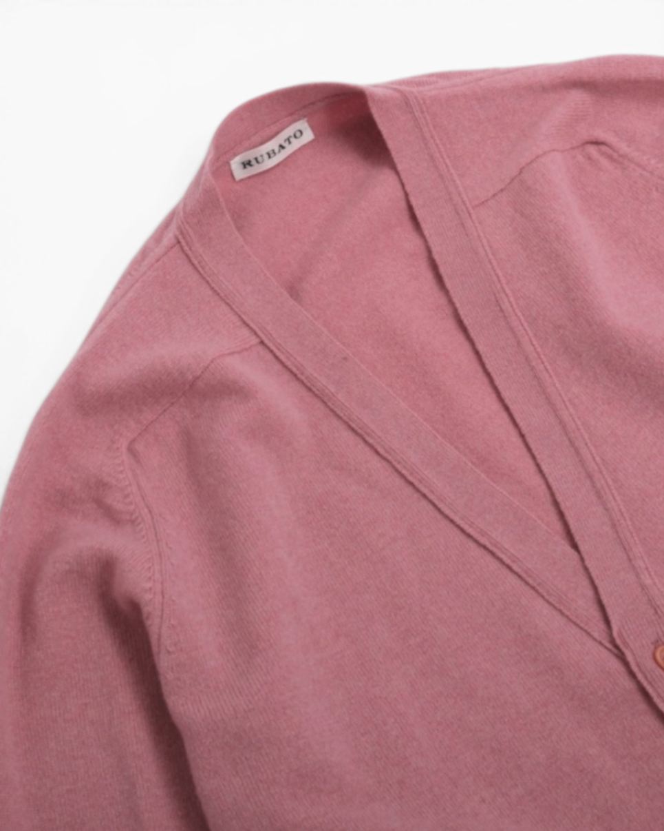 Dusty Pink Geelong Lambswool Cardigan