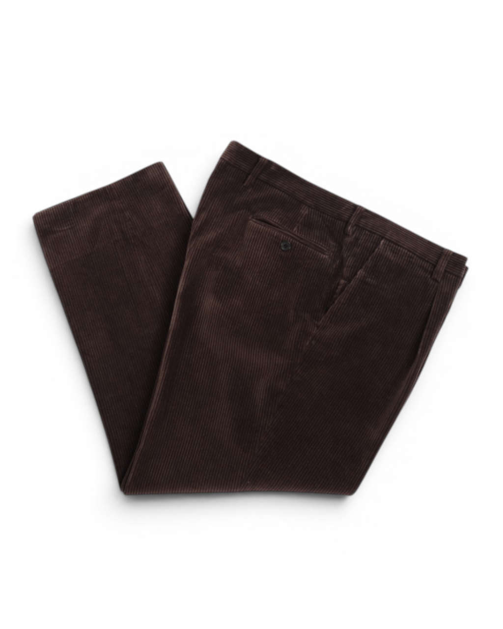 Chocolate Brown Pleated Corduroy Trousers