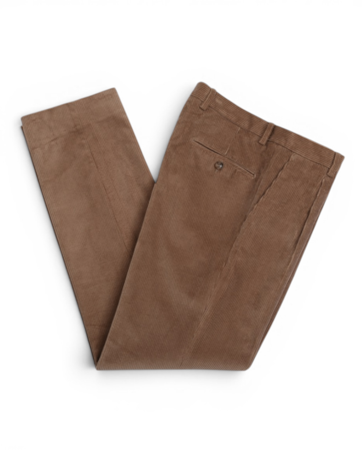 Brown Pleated Corduroy Trousers