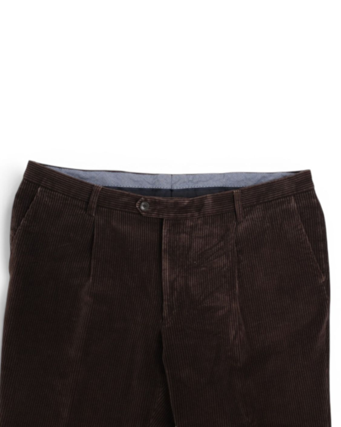 Chocolate Brown Pleated Corduroy Trousers