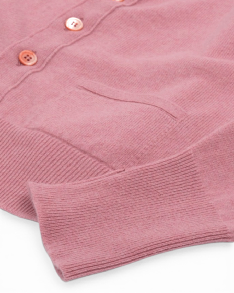 Dusty Pink Geelong Lambswool Cardigan