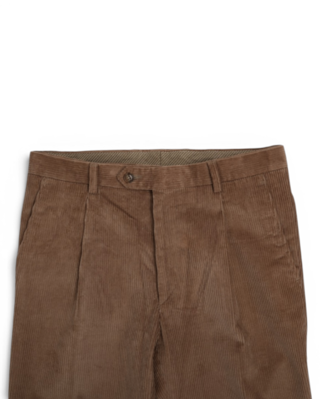 Brown Pleated Corduroy Trousers