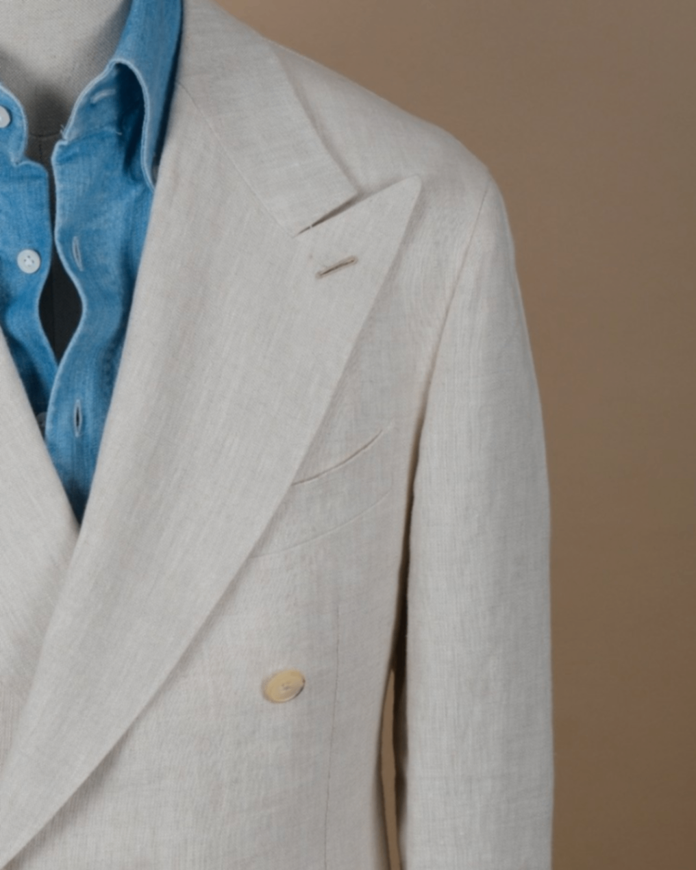 Ivory Irish Linen DB. Suit