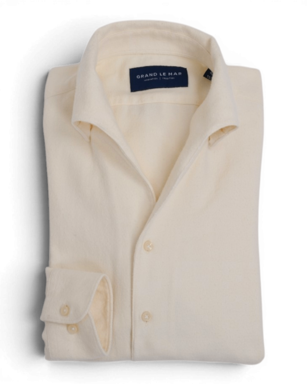 Cream Flannel One-Piece Collar Shirt