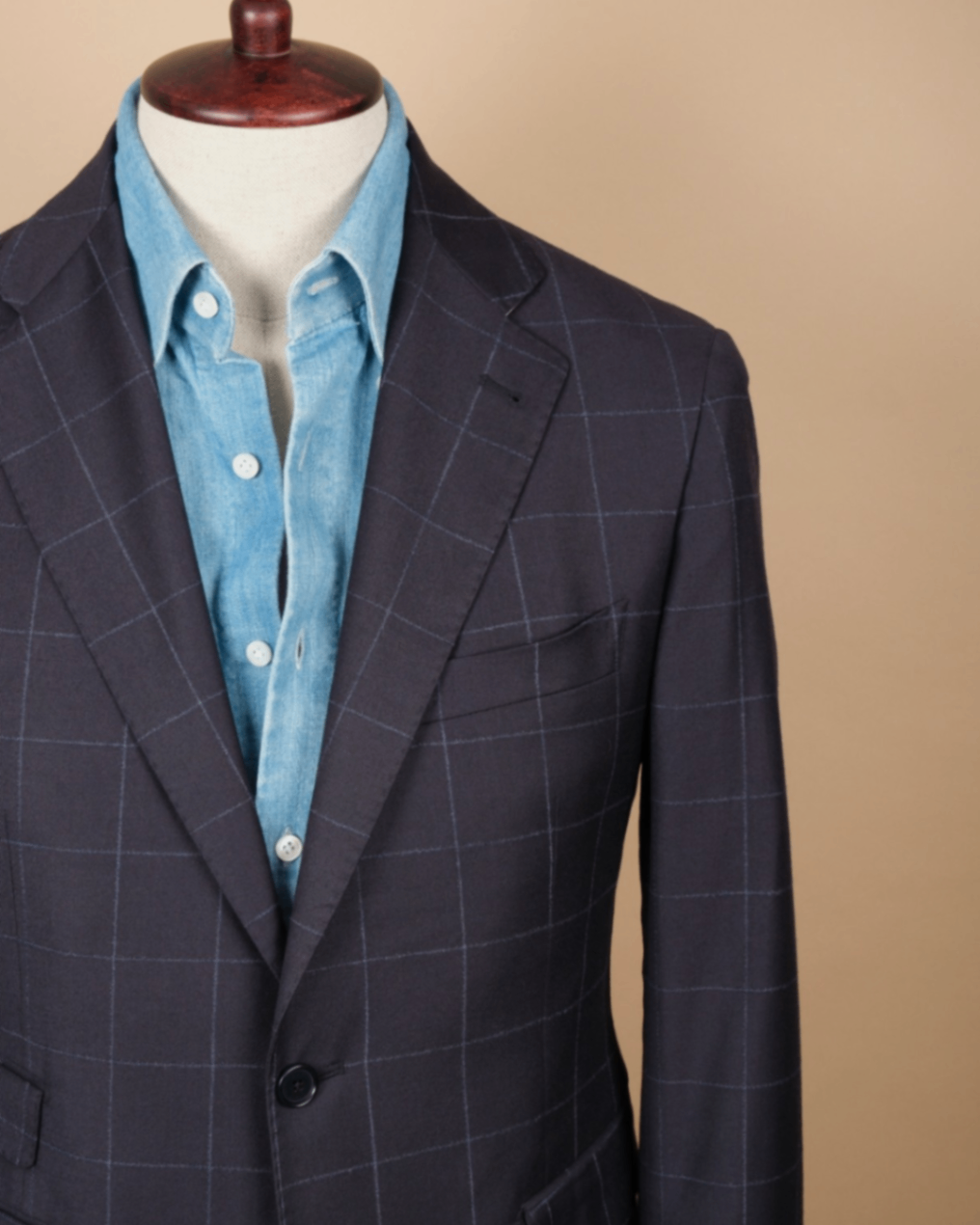 Navy/Blue Windowpane Super 130´s Sports Jacket