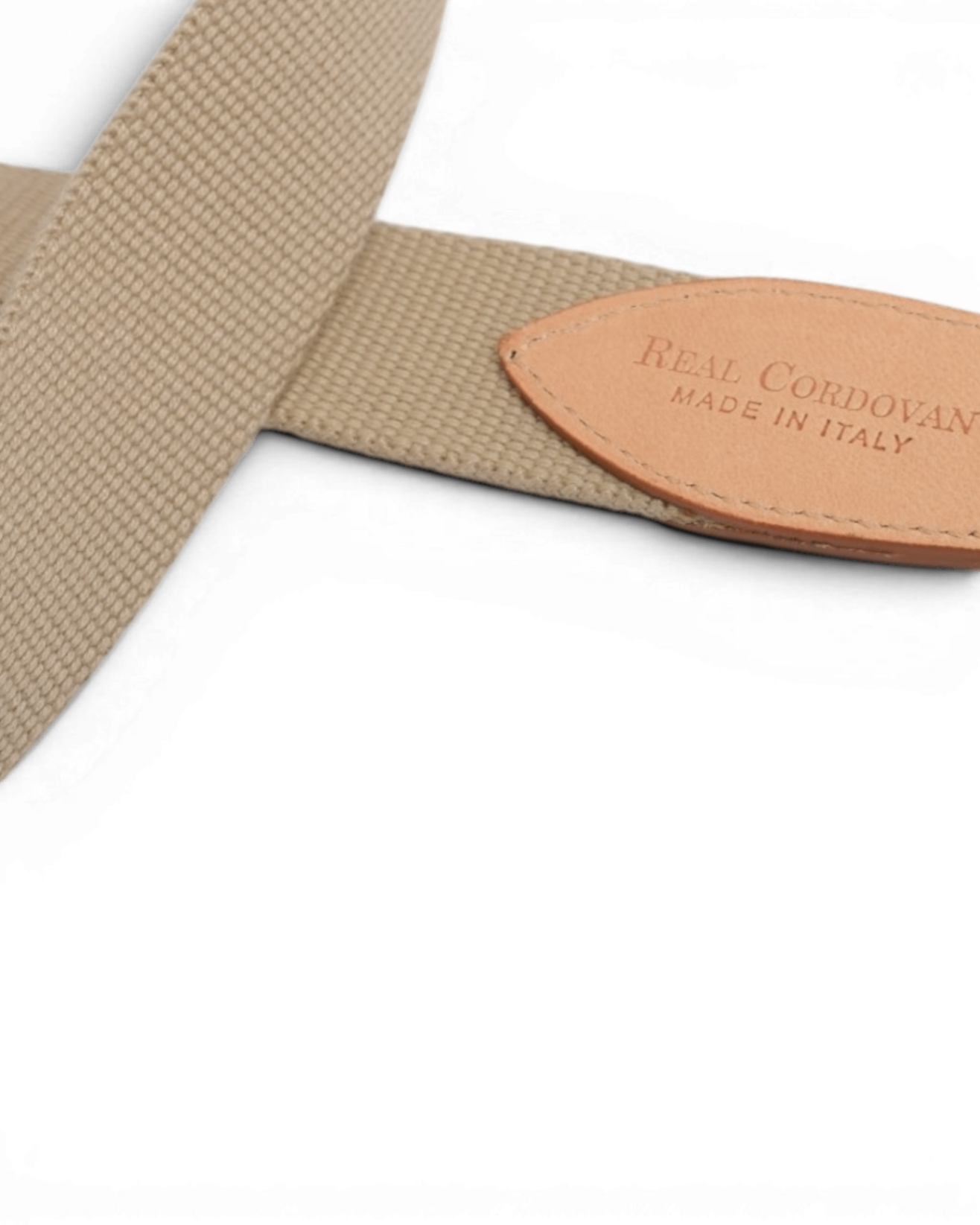 Sand/Brown Cordovan & Canvas Belt