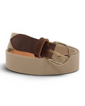 Sand/Brown Cordovan & Canvas Belt