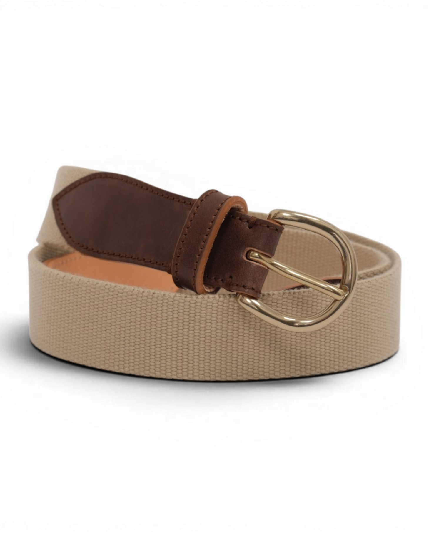 Sand/Brown Cordovan & Canvas Belt