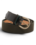 Dark Green Cordovan & Canvas Belt