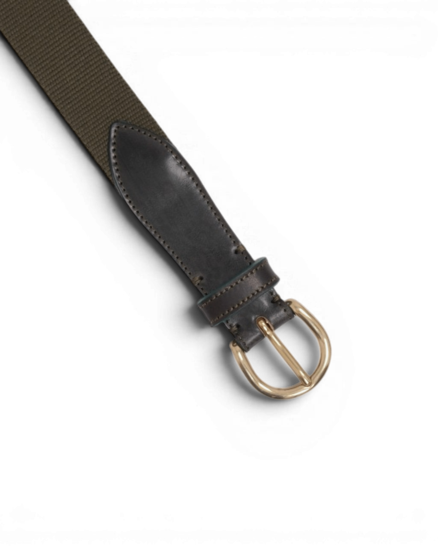 Dark Green Cordovan & Canvas Belt